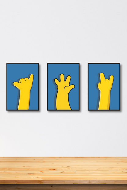 Homer Hand Signs – Printable Wall Art Set