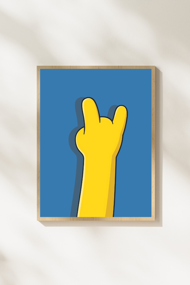 Homer Hand Signs – Printable Wall Art Set