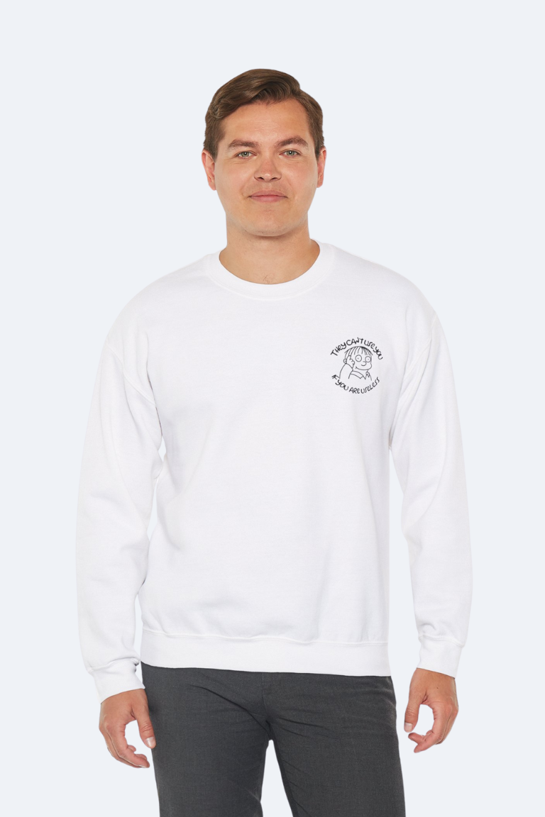 Ralph Wiggum Thinking Unisex White Sweatshirt